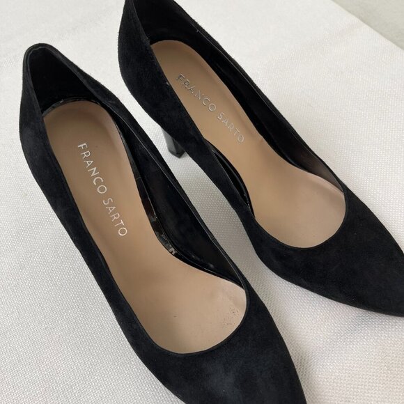 Franco Sarto Black Tawny Suede Pump Heel Women's Size 7 - Picture 11 of 15